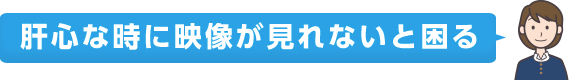 肝心な時に映像が見れないと困る